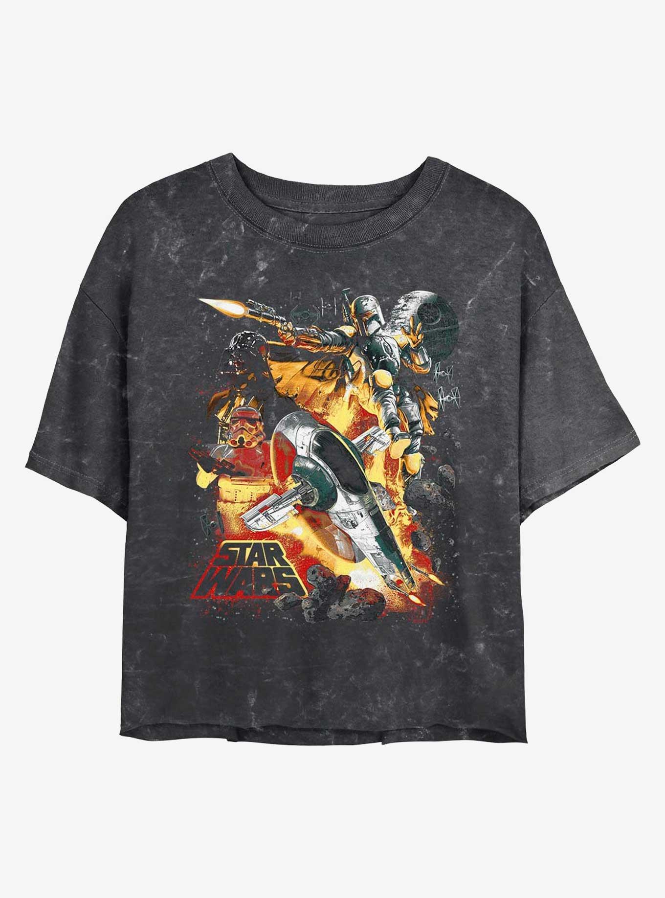 Star Wars Force Hunter Mineral Wash Girls Crop T-Shirt