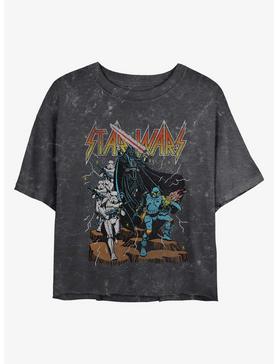 Star Wars Metal Wars Mineral Wash Girls Crop T-Shirt, , hi-res