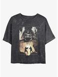 Star Wars Vader Raw Battle Mineral Wash Girls Crop T-Shirt, BLACK, hi-res