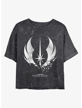 Star Wars Shattered Jedi Logo Mineral Wash Girls Crop T-Shirt, , hi-res