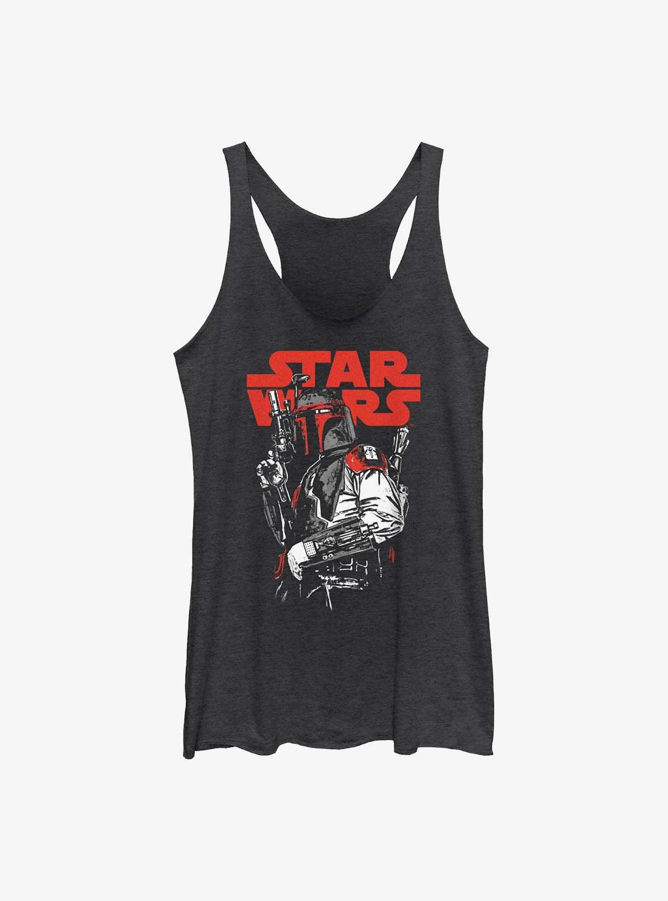 Star Wars Boba Fett Pose Girls Tank, BLK HTR, hi-res