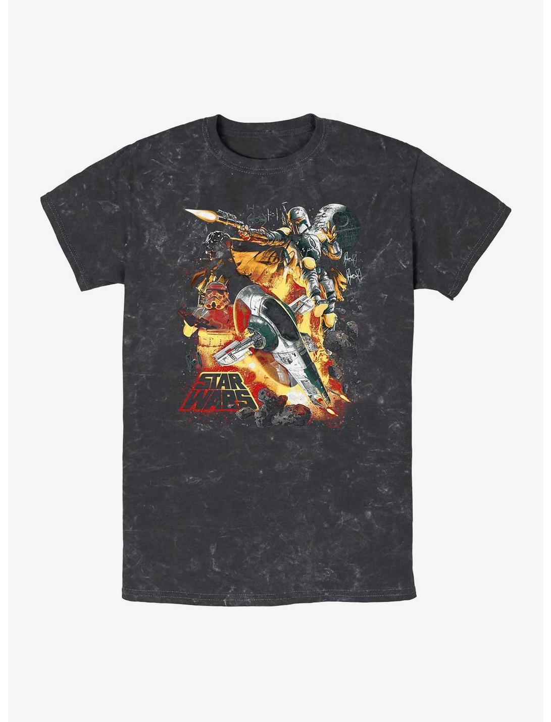 Star Wars Force Hunter Mineral Wash T-Shirt, BLACK, hi-res