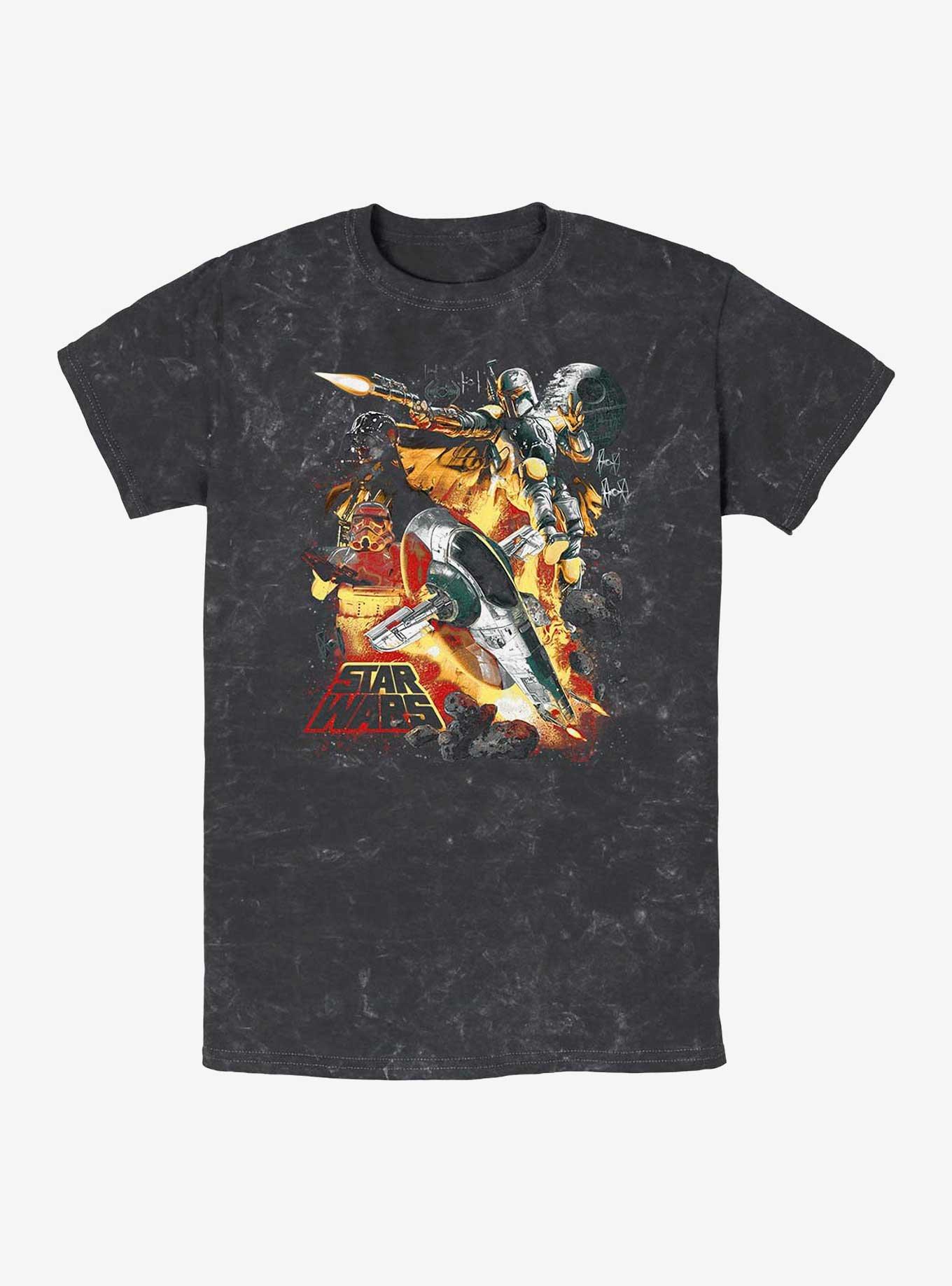 Star Wars Force Hunter Mineral Wash T-Shirt, BLACK, hi-res