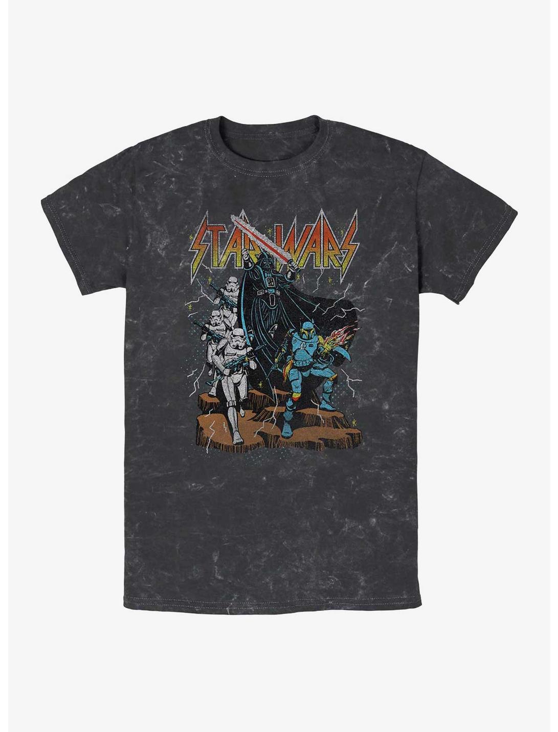 Star Wars Metal Wars Mineral Wash T-Shirt, BLACK, hi-res