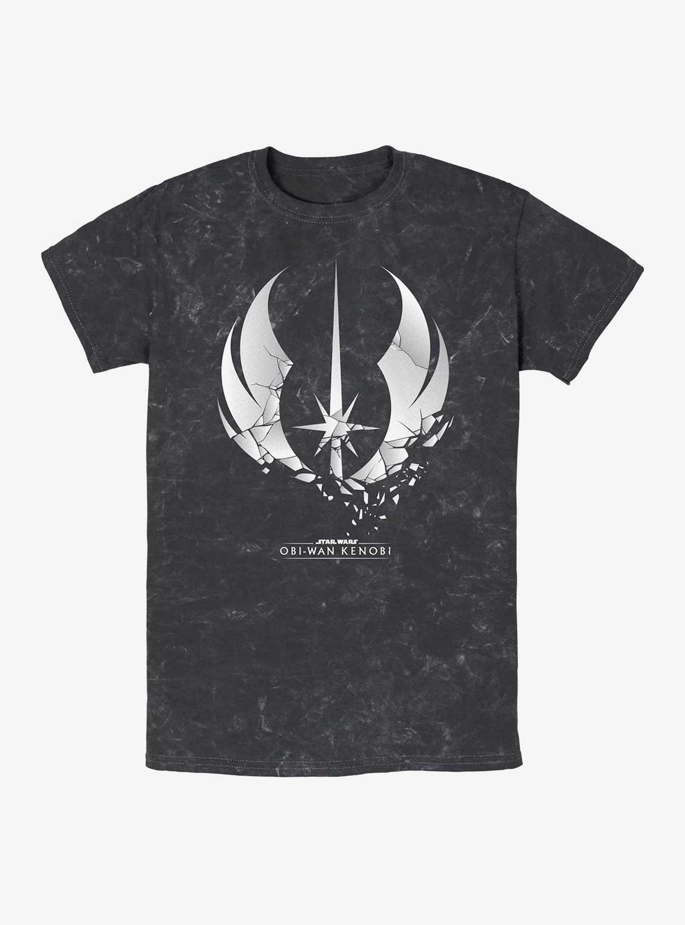 Star Wars Shattered Jedi Logo Mineral Wash T-Shirt, BLACK, hi-res