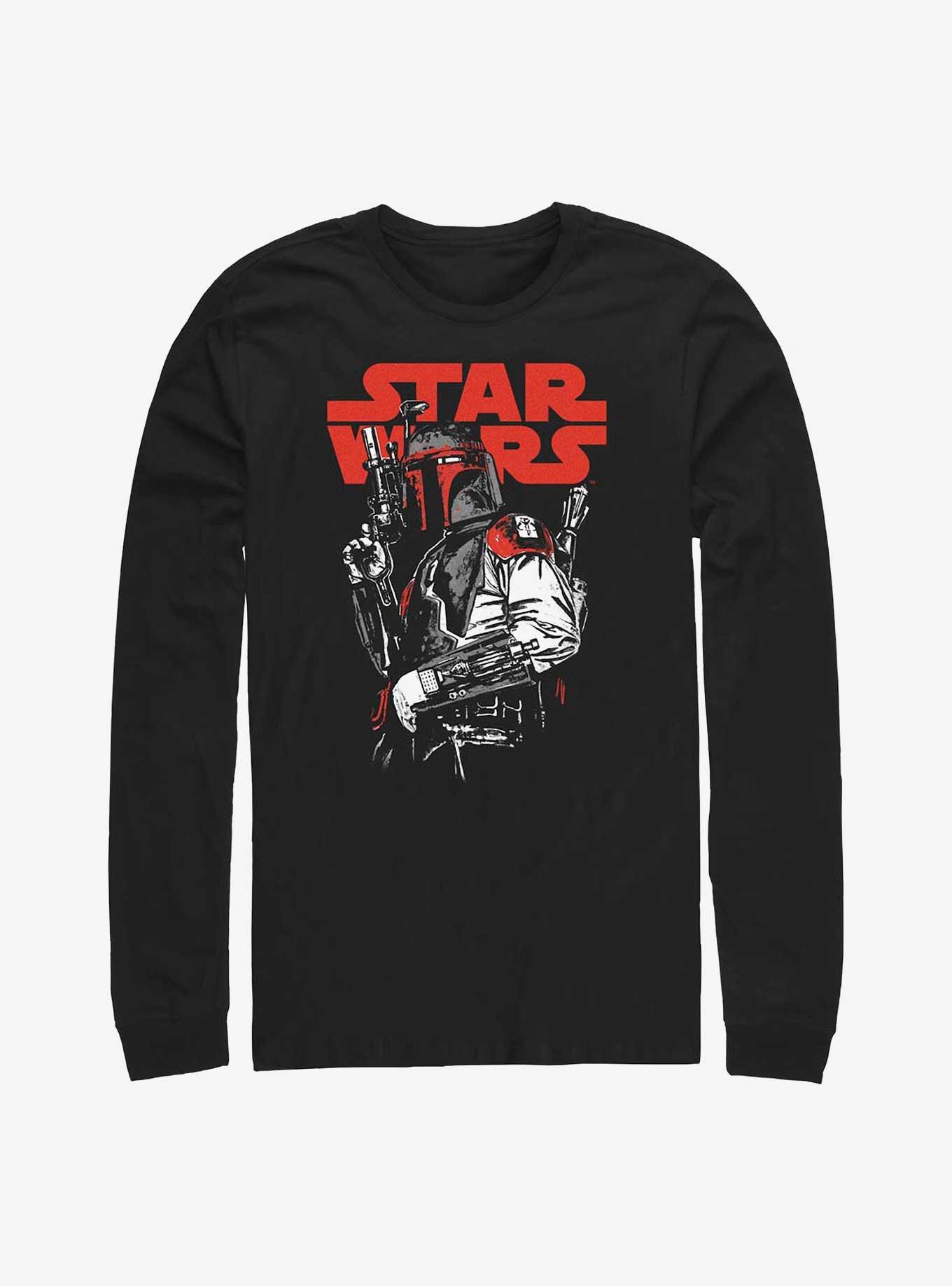 Star Wars Boba Fett Pose Long-Sleeve T-Shirt, BLACK, hi-res