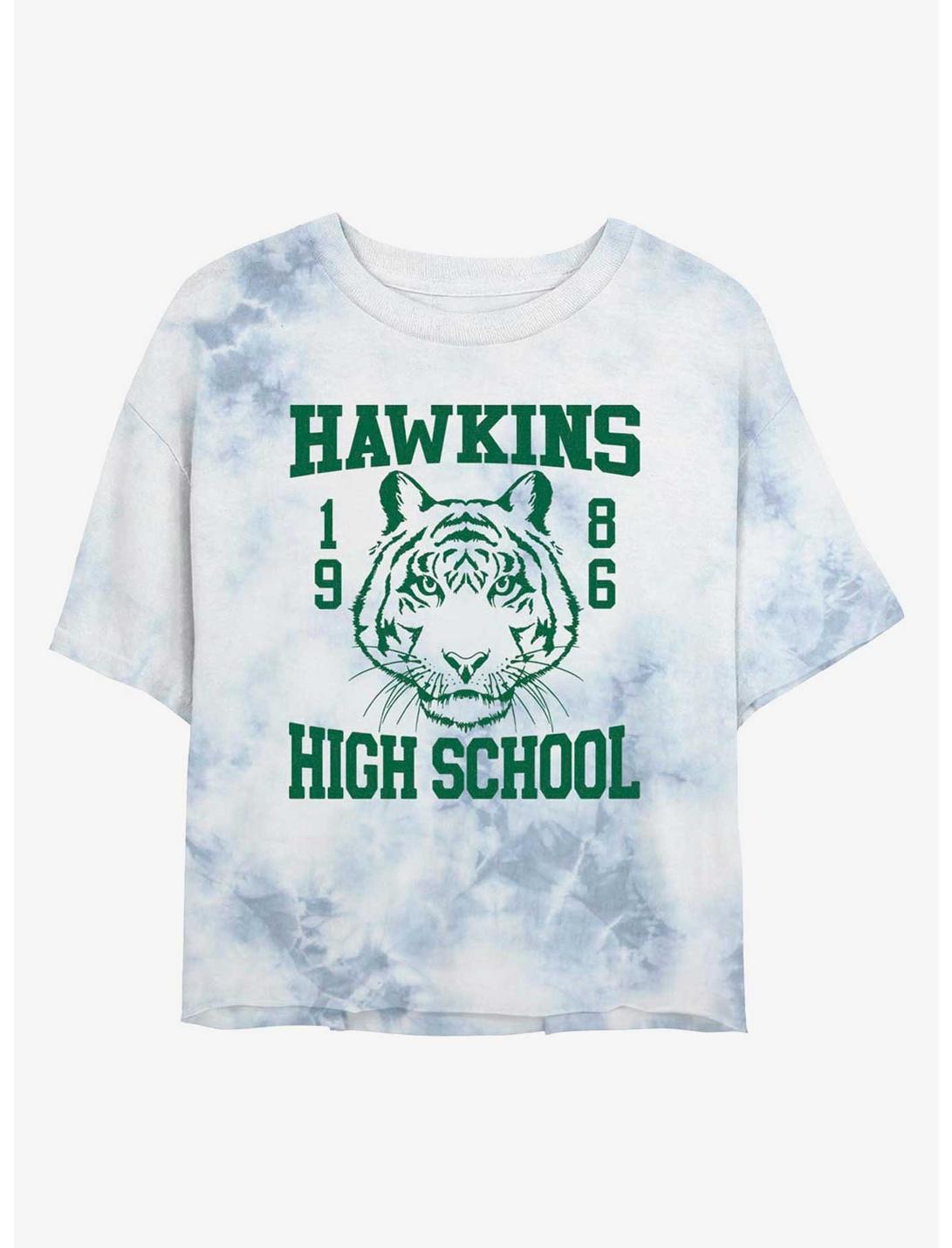 Stranger Things Hawkins High School 1986 Tie-Dye Girls Crop T-Shirt, WHITEBLUE, hi-res