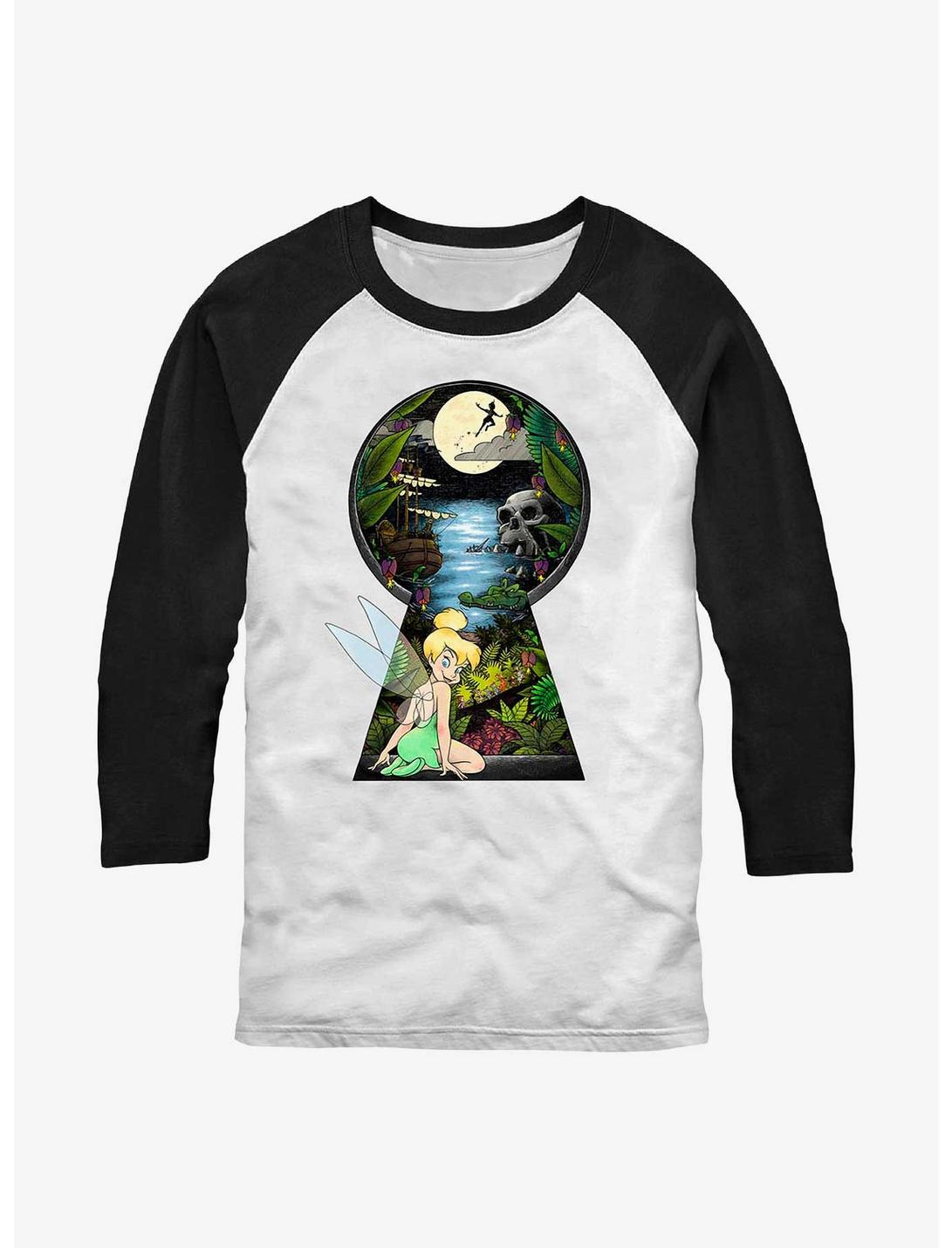 Disney Tinker Bell Keyhole To Neverland Raglan T-Shirt, WHTBLK, hi-res