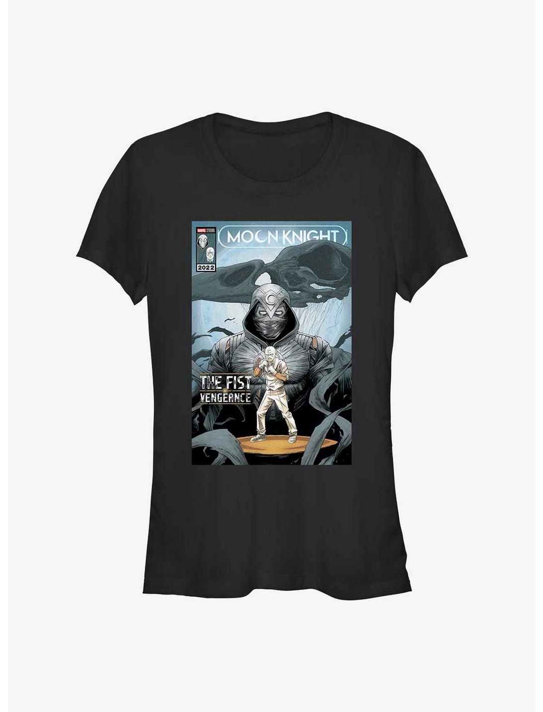 Marvel Moon Knight Fist of Vengeance Comic Cover Girls T-Shirt, BLACK, hi-res