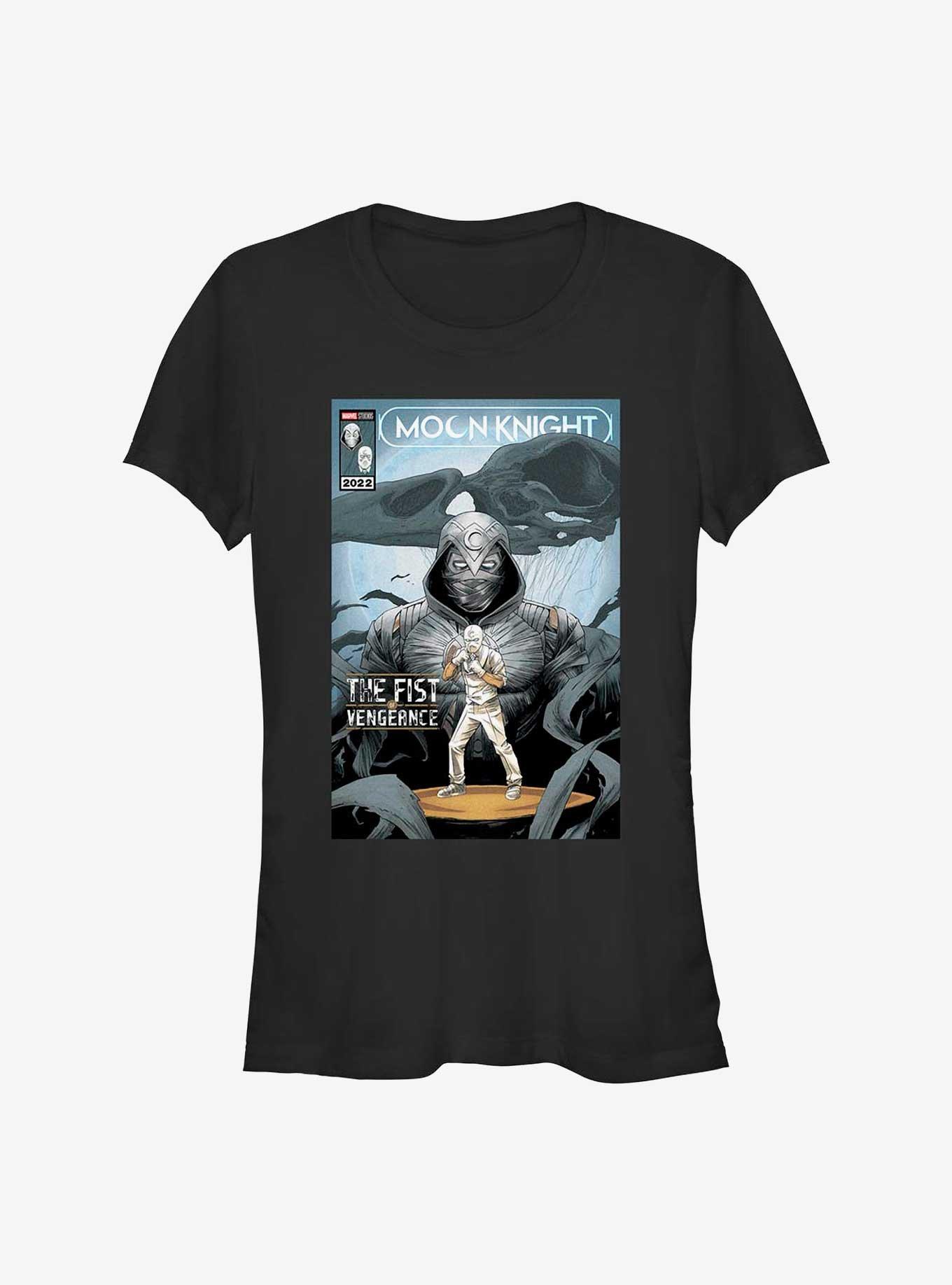 Marvel Moon Knight Fist of Vengeance Comic Cover Girls T-Shirt, BLACK, hi-res