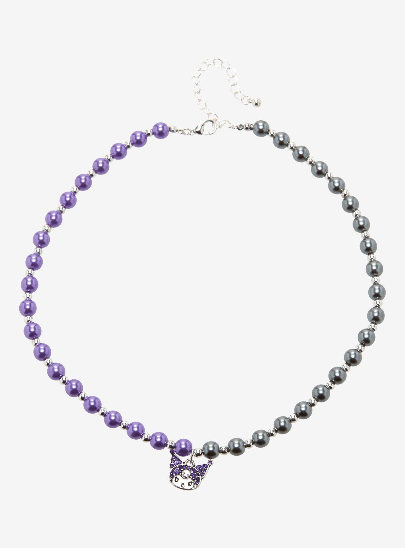 Kuromi Split Beaded Choker Necklace, , hi-res