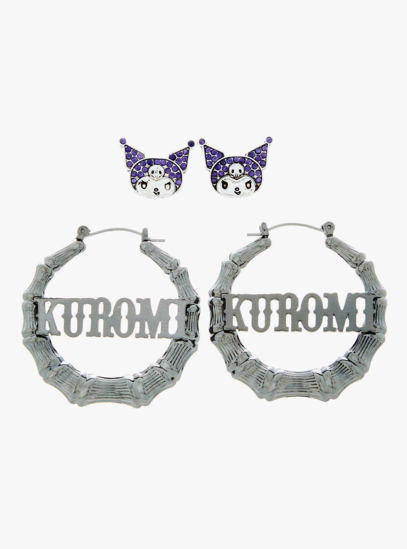 Kuromi Name Hoop Earrings, , hi-res