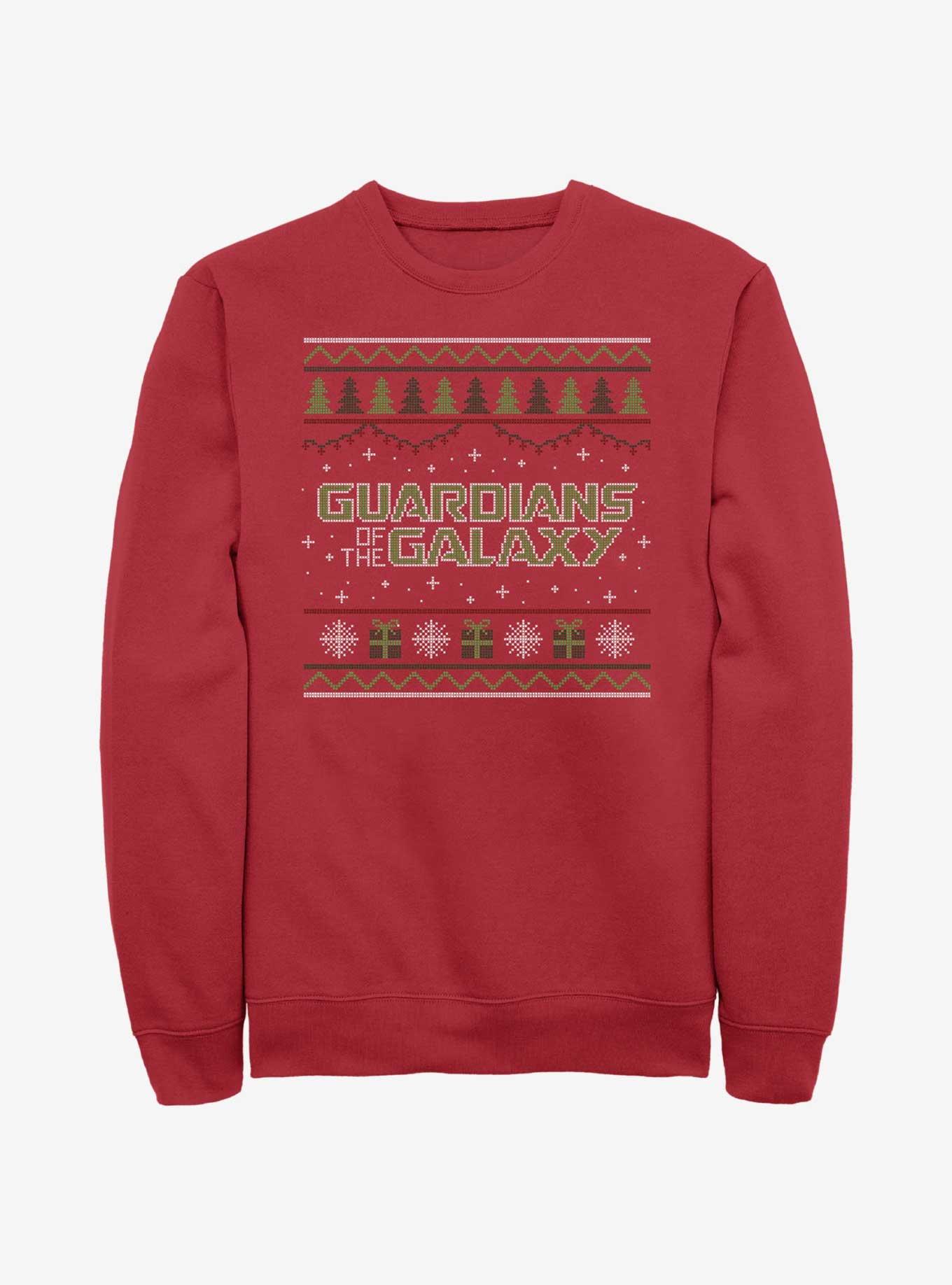 Marvel Guardians of the Galaxy Christmas Galaxy Sweatshirt, RED, hi-res