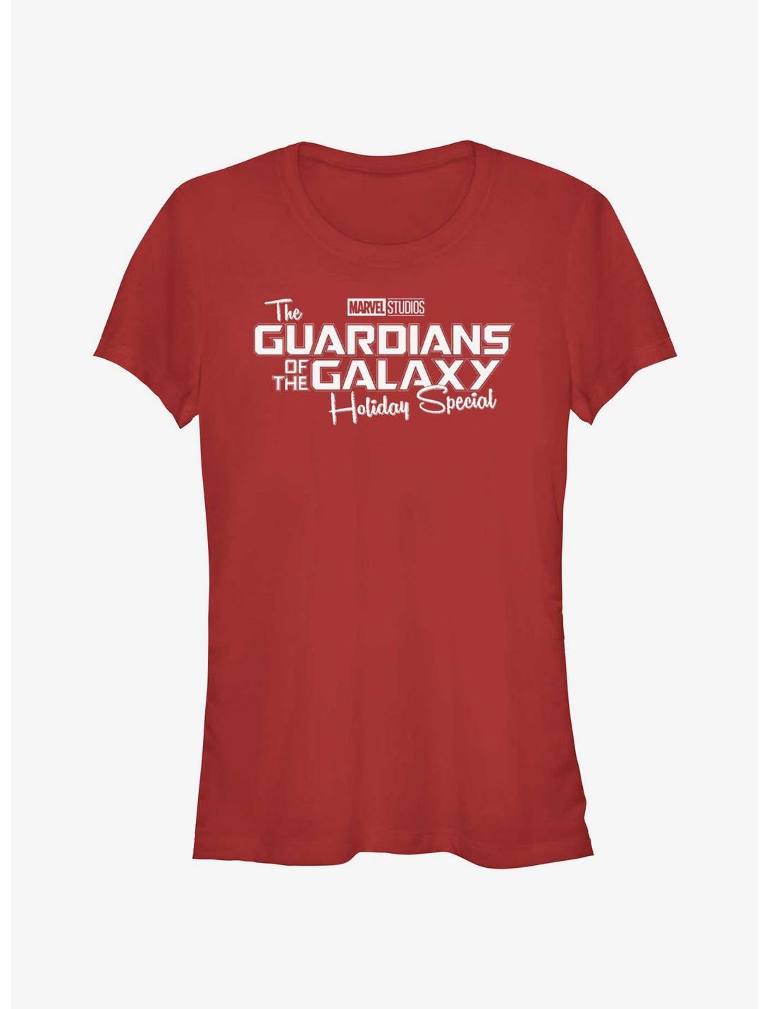 Marvel Guardians of the Galaxy Holiday Special Logo Girls T-Shirt, RED, hi-res