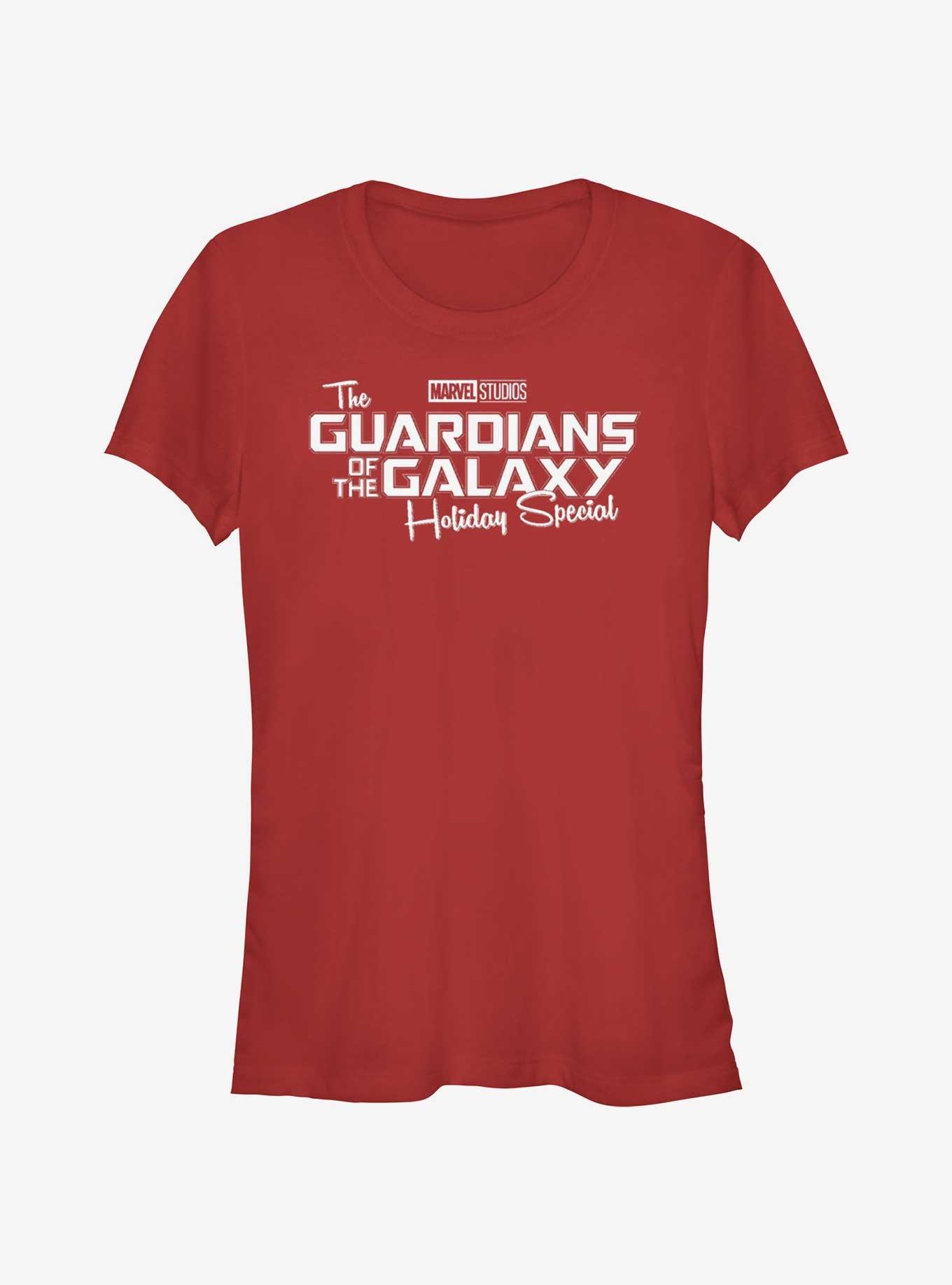 Marvel Guardians of the Galaxy Holiday Special Logo Girls T-Shirt, RED, hi-res