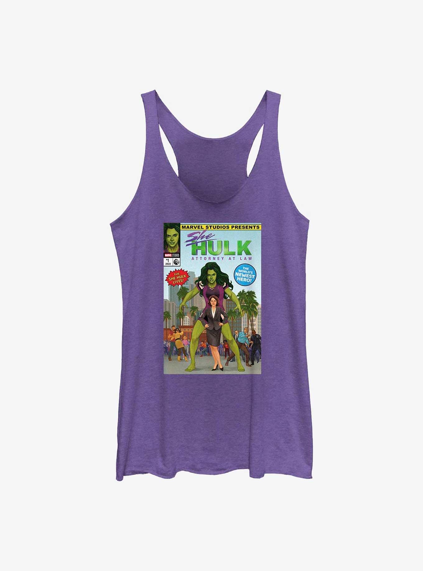 Marvel She-Hulk: Attorney At Law Comic Cover Girls Tank, PUR HTR, hi-res