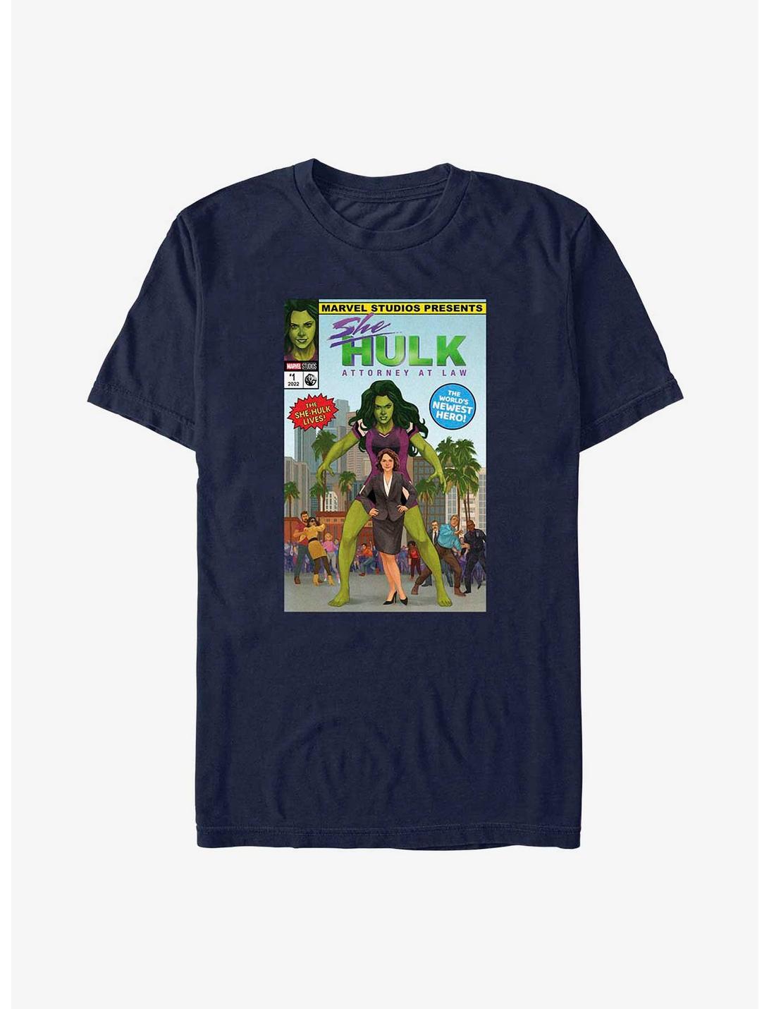 Marvel She-Hulk: Attorney At Law Comic Cover T-Shirt, NAVY, hi-res