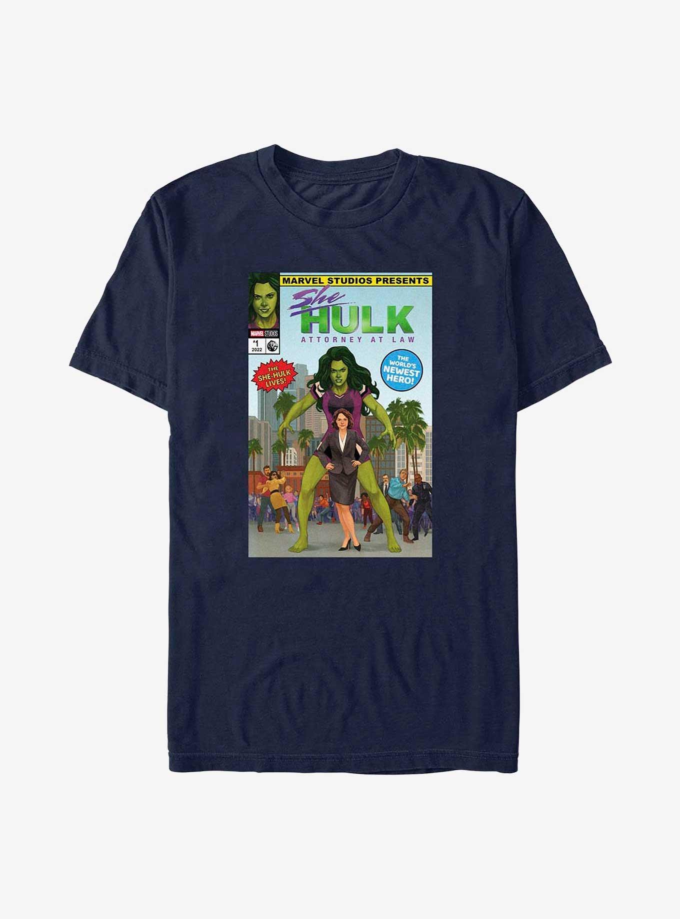 Marvel She-Hulk: Attorney At Law Comic Cover T-Shirt, NAVY, hi-res