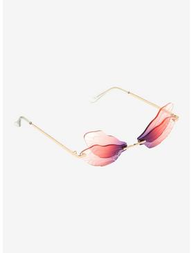 Pink & Purple Ombre Butterfly Wing Sunglasses, , hi-res