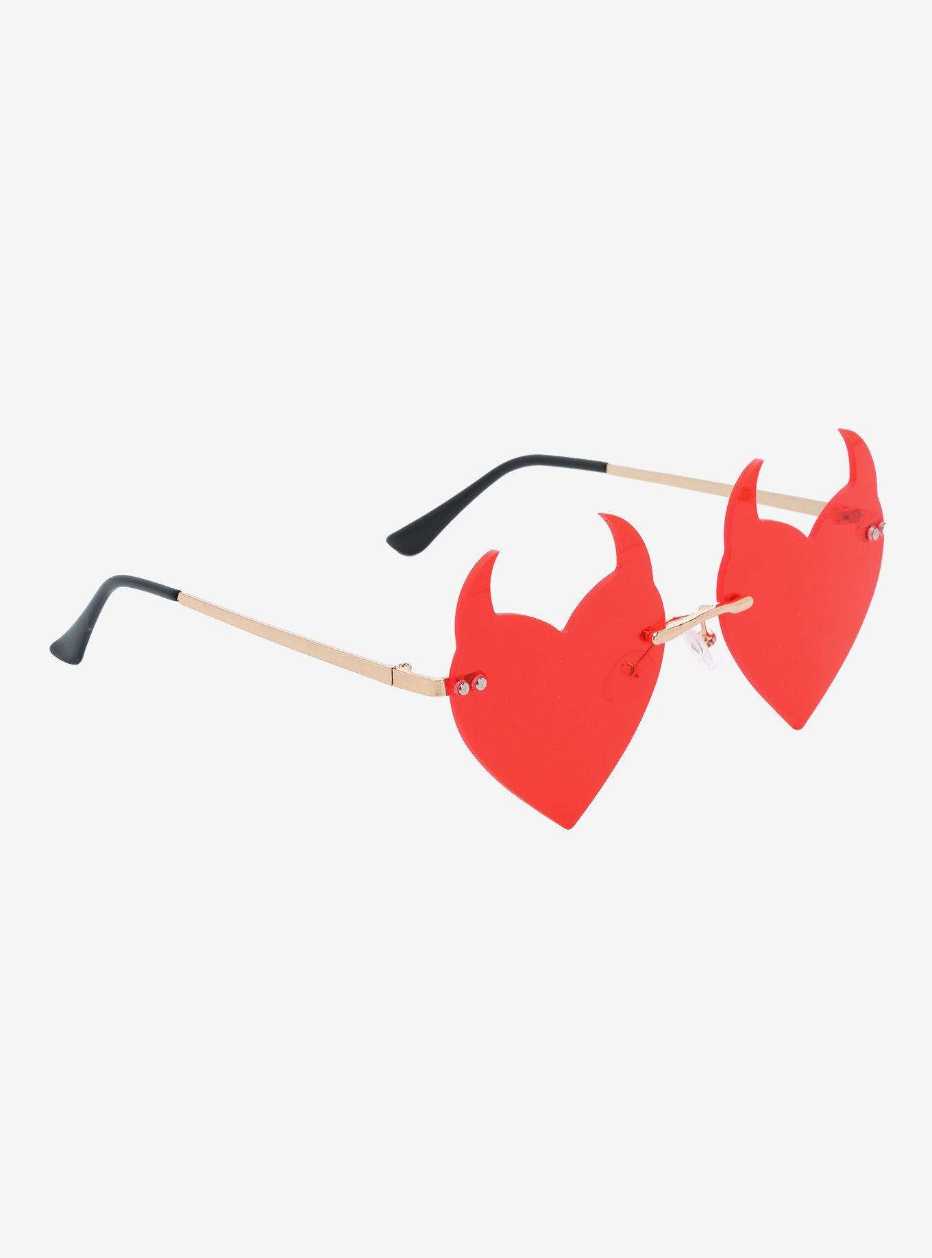 Red Devil Heart Sunglasses, , hi-res