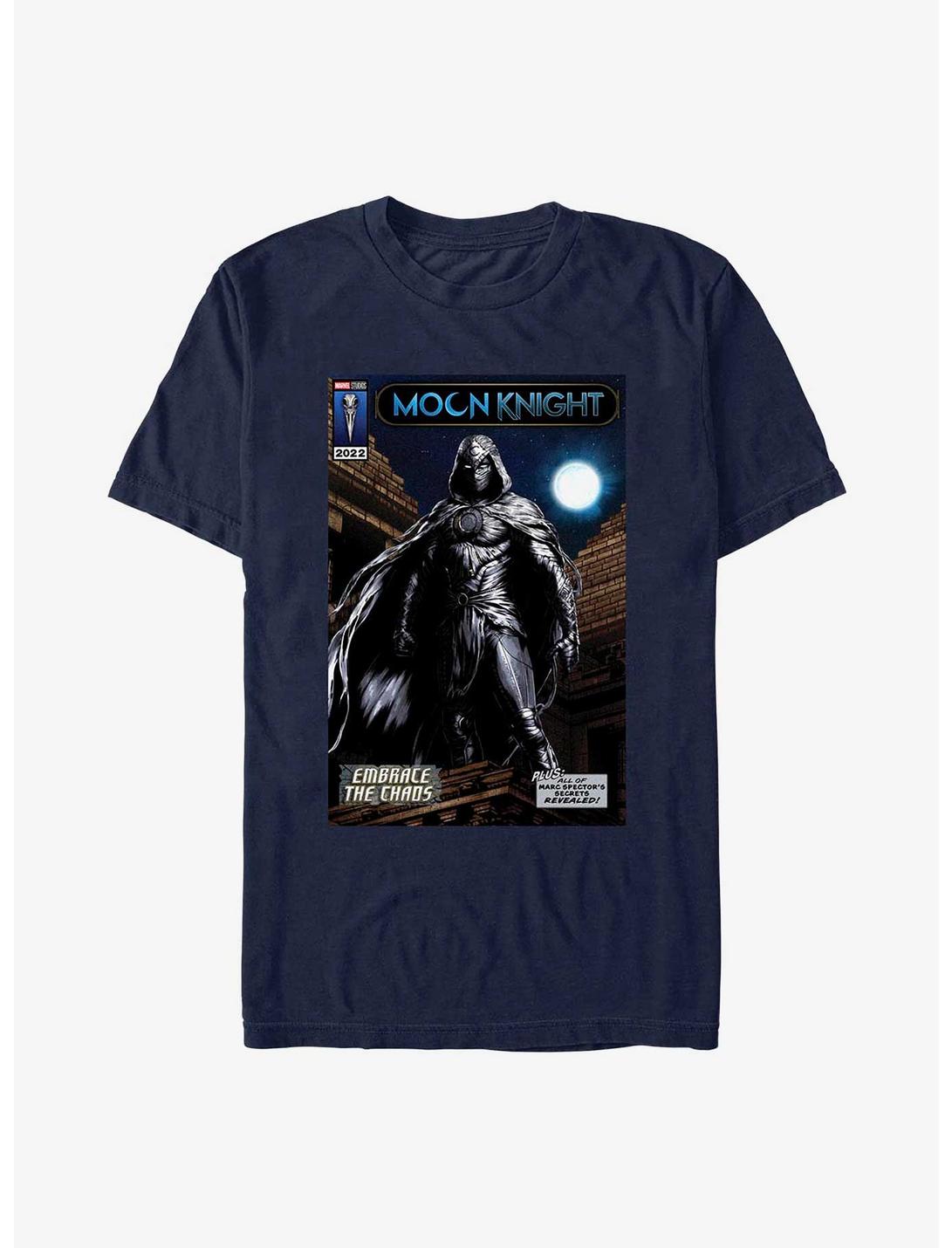Marvel Moon Knight Embrace The Chaos Comic Cover T-Shirt, NAVY, hi-res