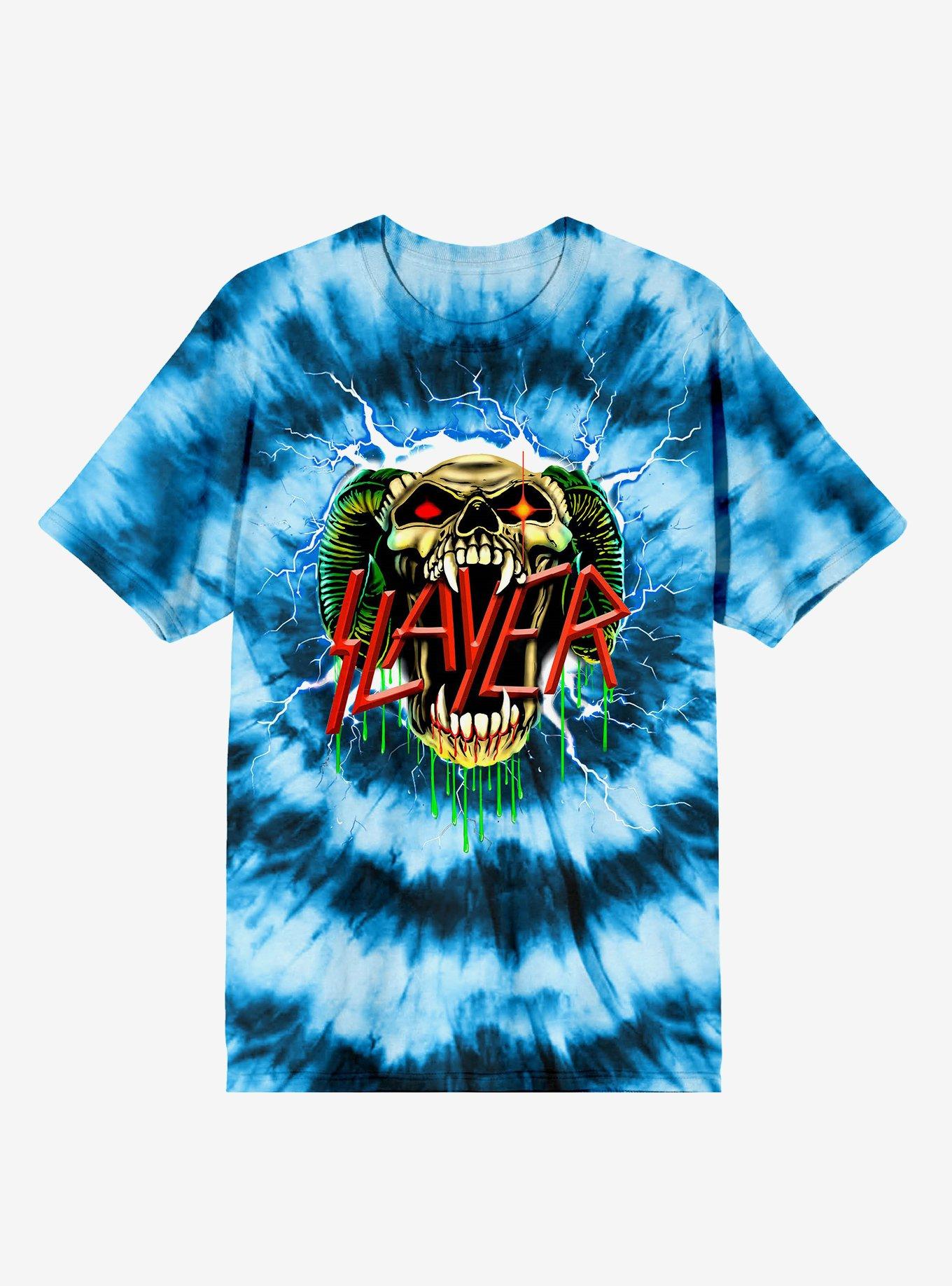 Slayer Demon Tie-Dye T-Shirt, BLUE, hi-res