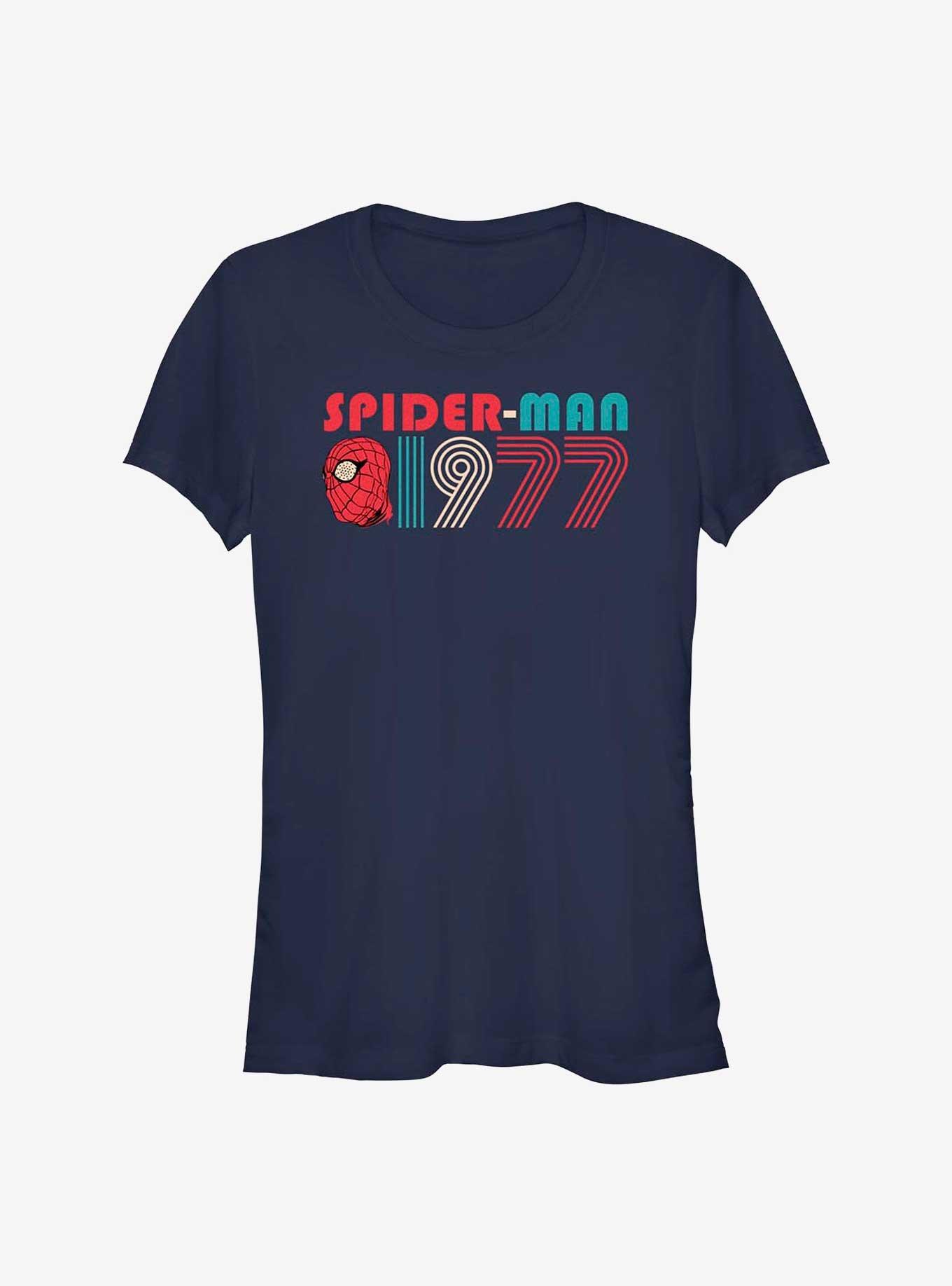 Marvel Spider-Man 60th Anniversary 1977 Retro Girls T-Shirt, NAVY, hi-res