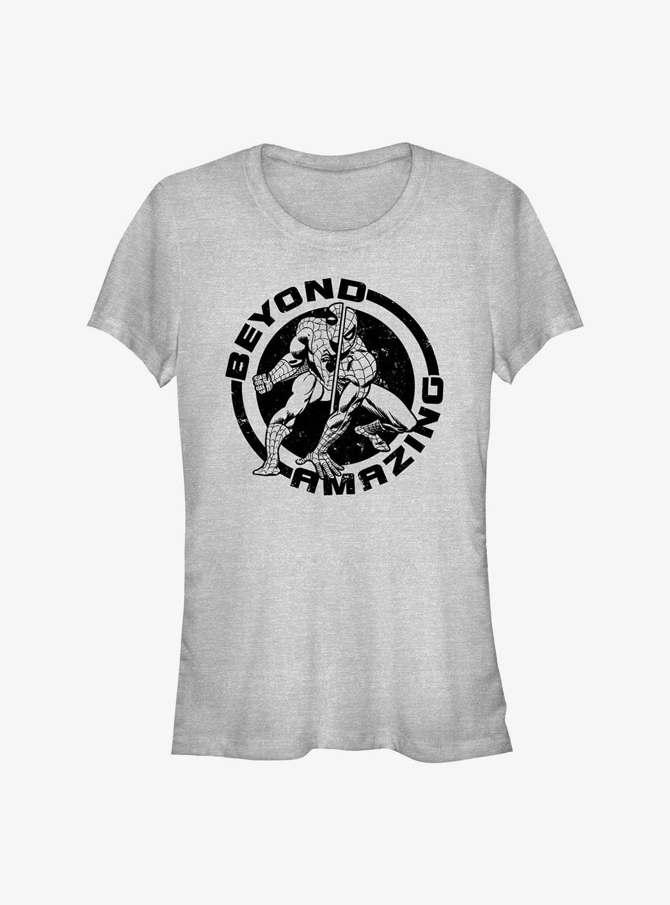 Marvel Spider-Man 60th Anniversary Beyond Amazing Badge Girls T-Shirt, ATH HTR, hi-res