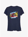 Marvel Spider-Man 60th Anniversary City Swing Girls T-Shirt, NAVY, hi-res