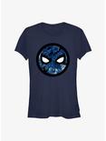 Marvel Spider-Man 60th Anniversary Mask Badge Girls T-Shirt, NAVY, hi-res