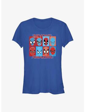 Marvel Spider-Man 60th Anniversary Spidey Mask Evolution Girls T-Shirt, , hi-res