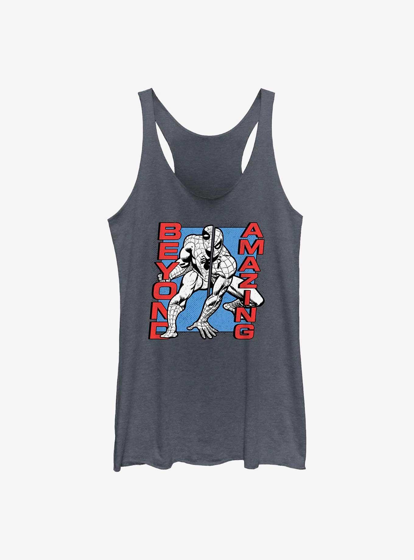 Marvel Spider-Man 60th Anniversary Beyond Amazing Girls Tank, NAVY HTR, hi-res