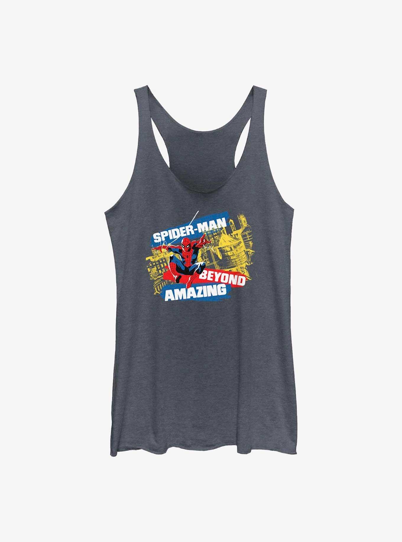 Marvel Spider-Man 60th Anniversary City Swing Girls Tank, NAVY HTR, hi-res