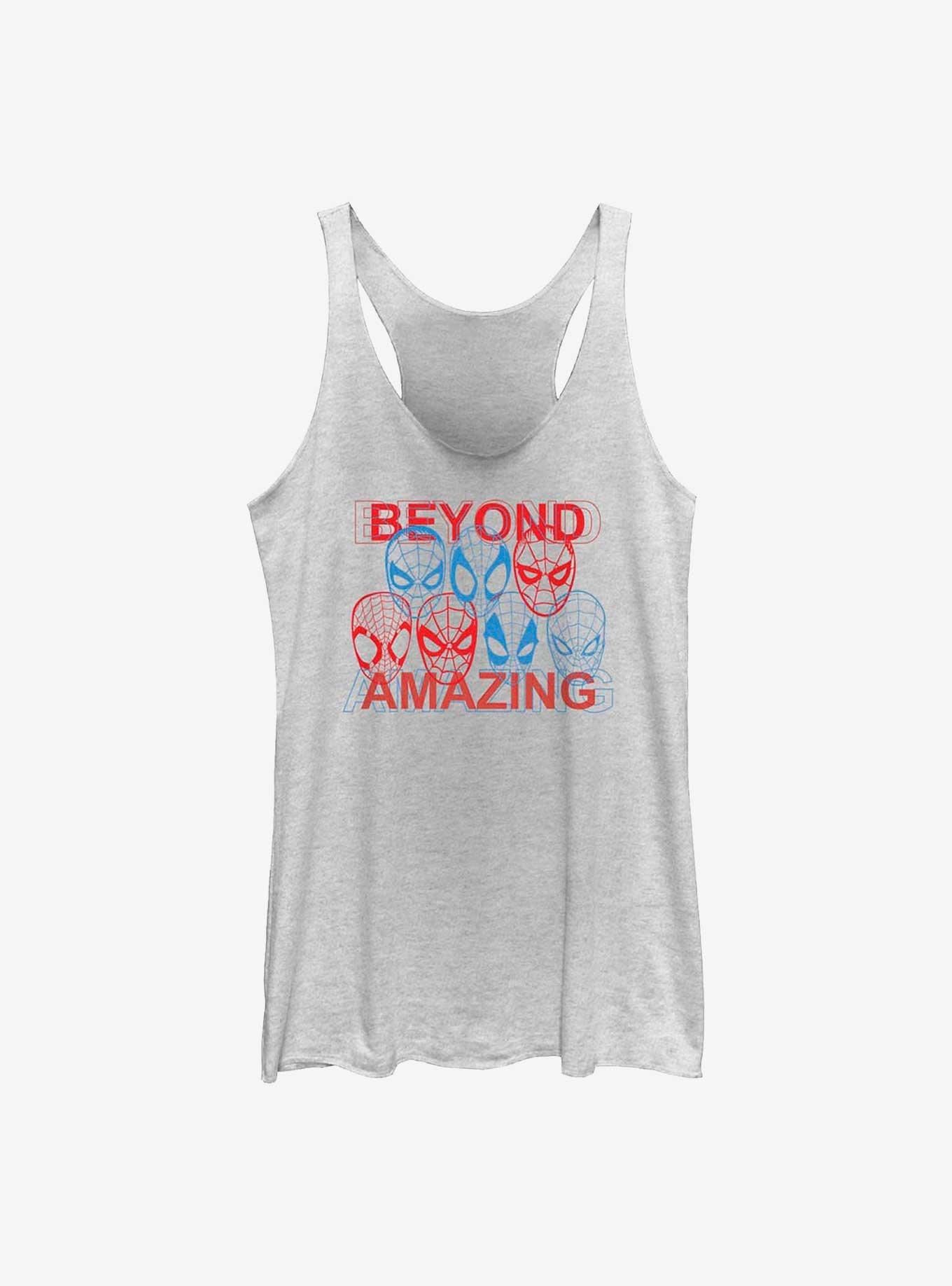 Marvel Spider-Man 60th Anniversary Spidey Masks Beyond Amazing Girls Tank, WHITE HTR, hi-res