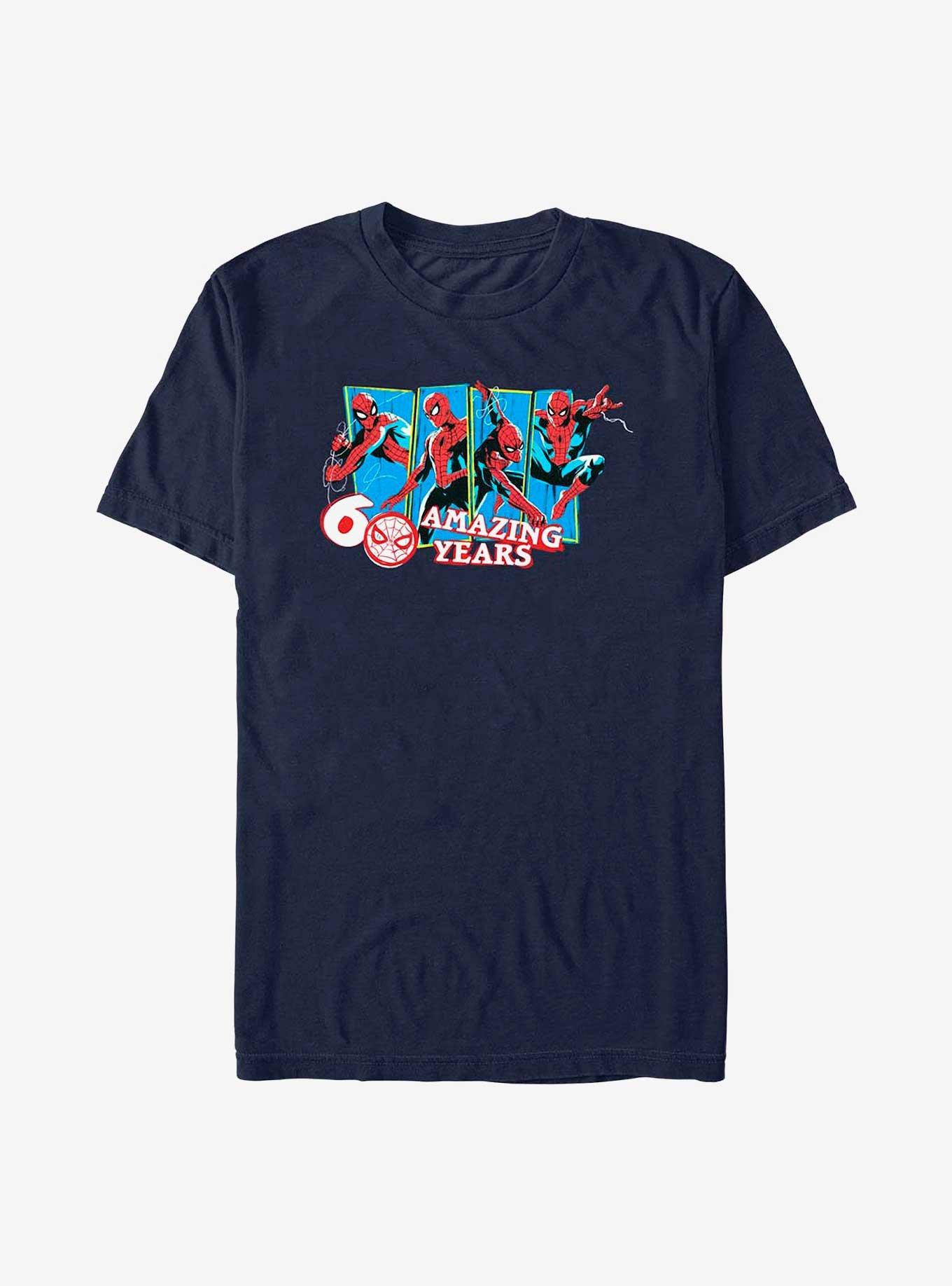 Marvel Spider-Man 60th Anniversary 60 Amazing Years T-Shirt, NAVY, hi-res