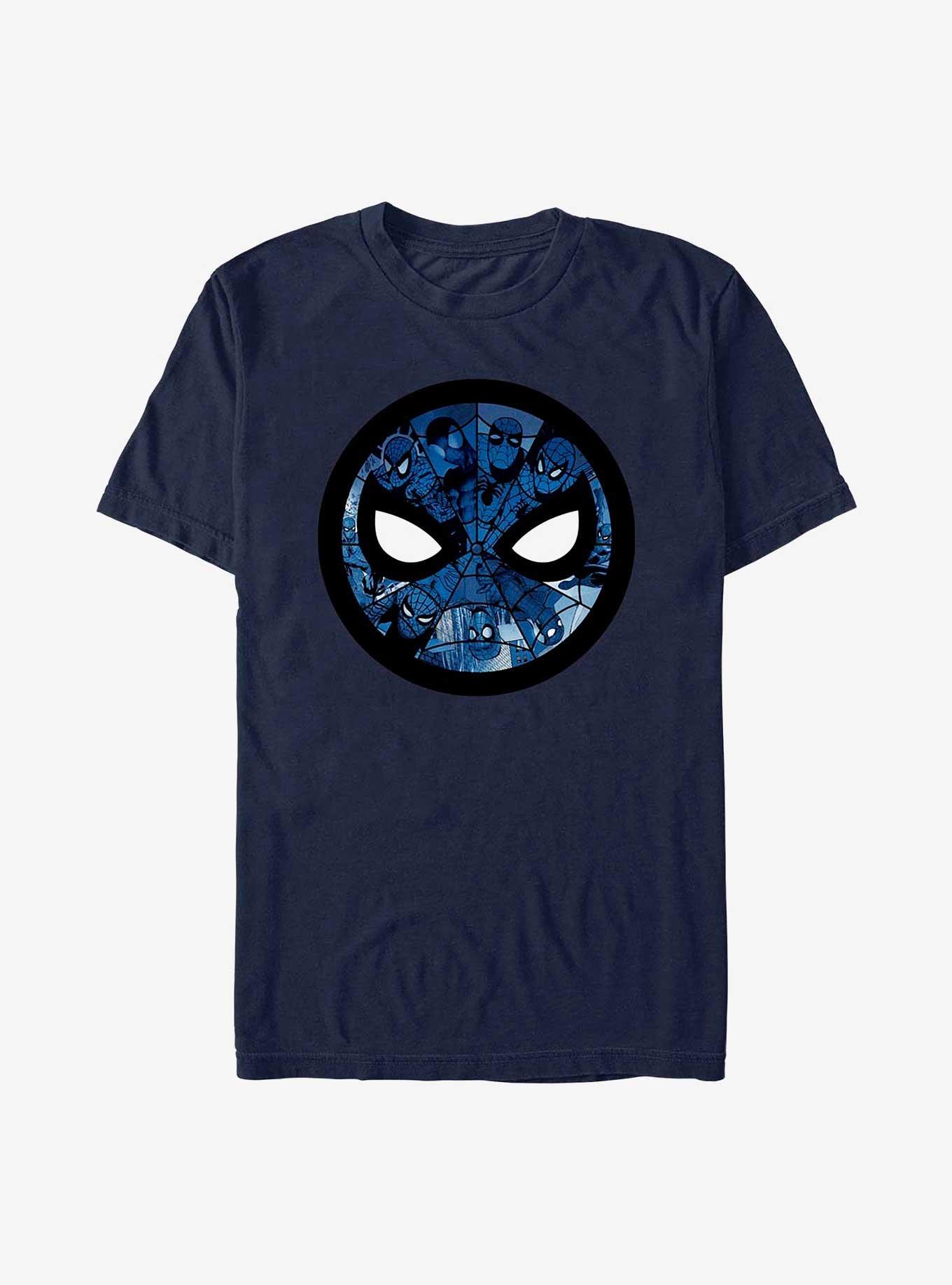 Marvel Spider-Man 60th Anniversary Mask Badge T-Shirt, NAVY, hi-res