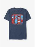 Marvel Spider-Man 60th Anniversary Spidey Mask Evolution T-Shirt, NAVY HTR, hi-res