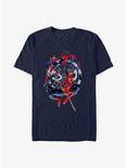 Marvel Spider-Man 60th Anniversary Spidey Web Evolution T-Shirt, NAVY, hi-res