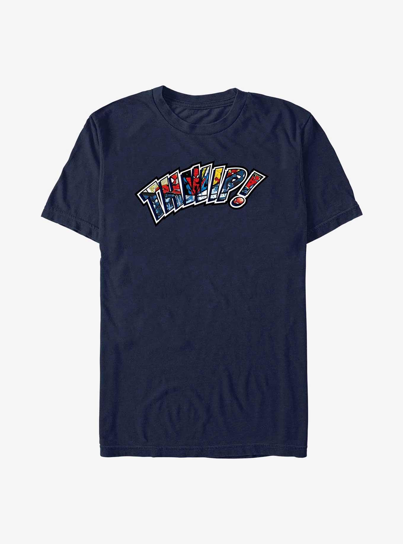 Marvel Spider-Man 60th Anniversary Thwip Spidey Panels T-Shirt, NAVY, hi-res