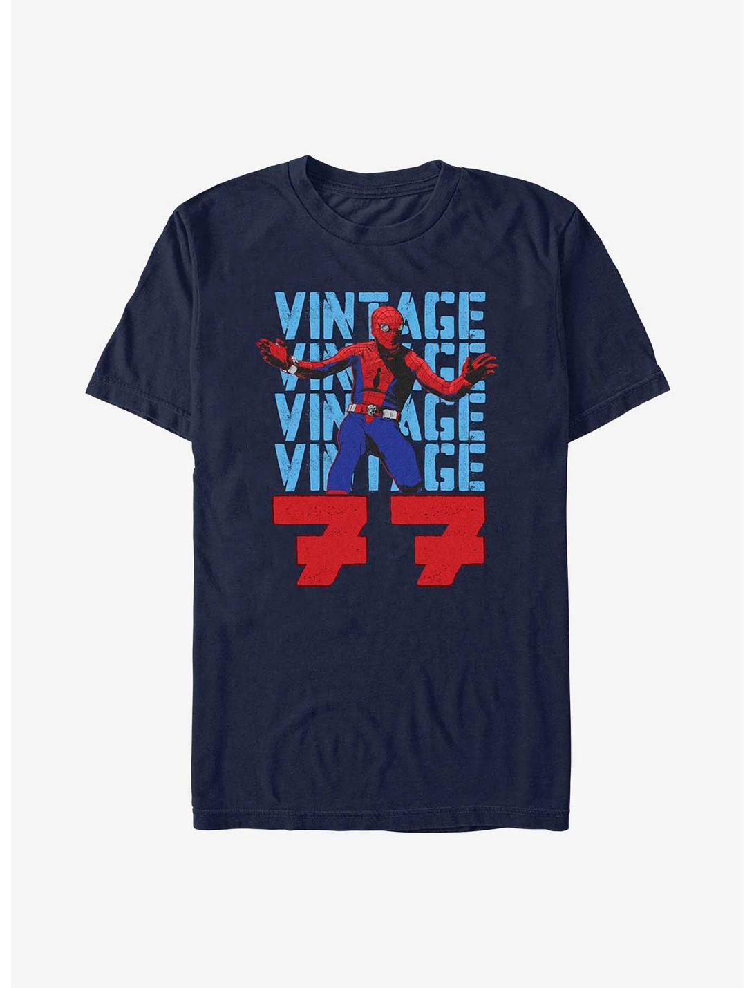 Marvel Spider-Man 60th Anniversary Vintage '77 Spidey T-Shirt, NAVY, hi-res