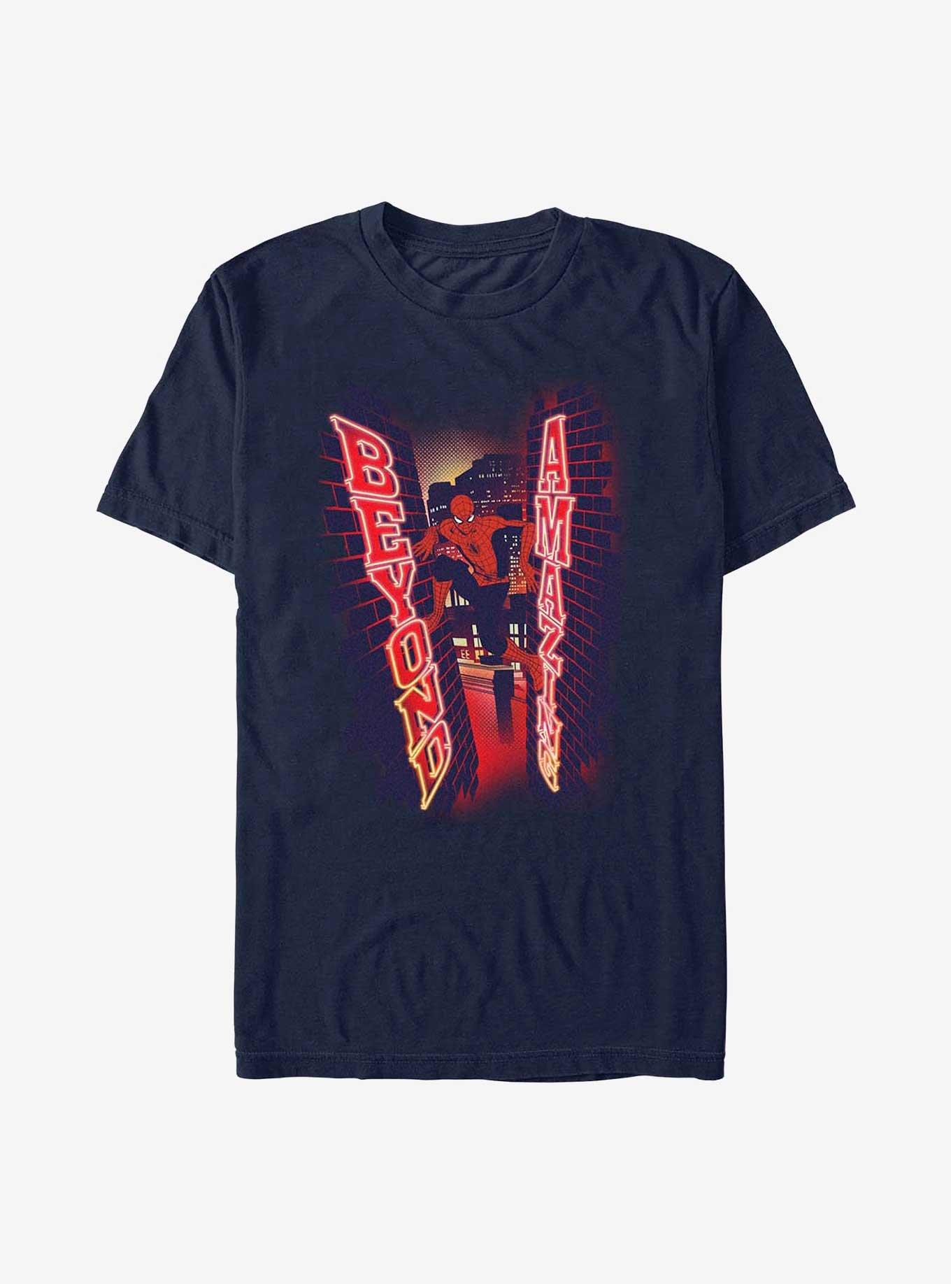 Marvel Spider-Man 60th Anniversary Wall Climb Beyond Amazing T-Shirt, NAVY, hi-res