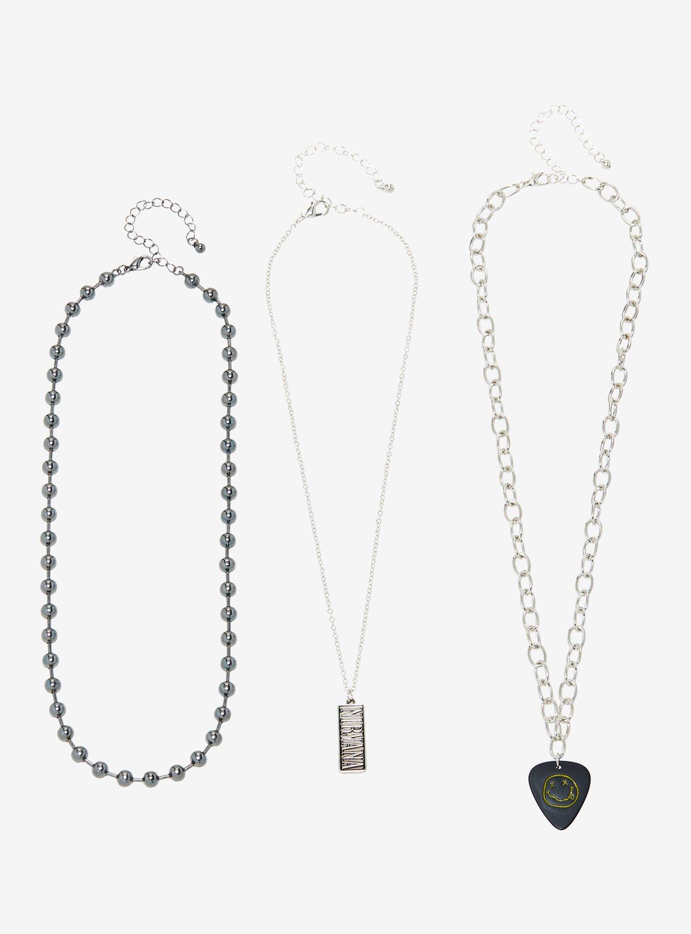 Nirvana Guitar Pick Nameplate Necklace Set