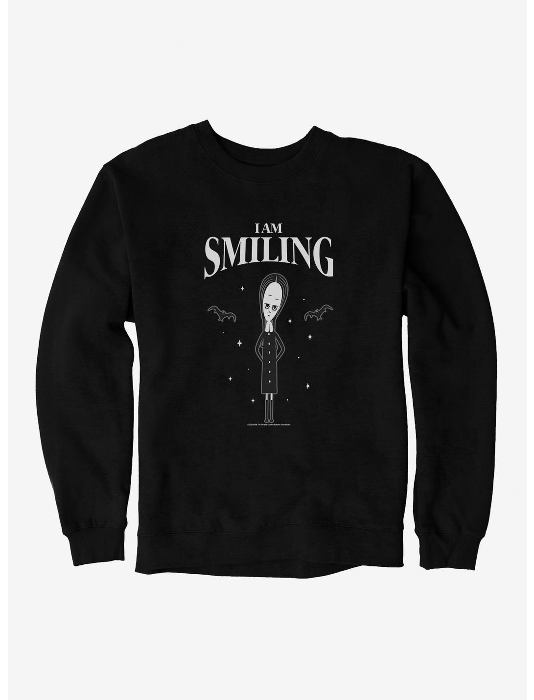 The Addams Family I Am Smiling Sweatshirt, BLACK, hi-res
