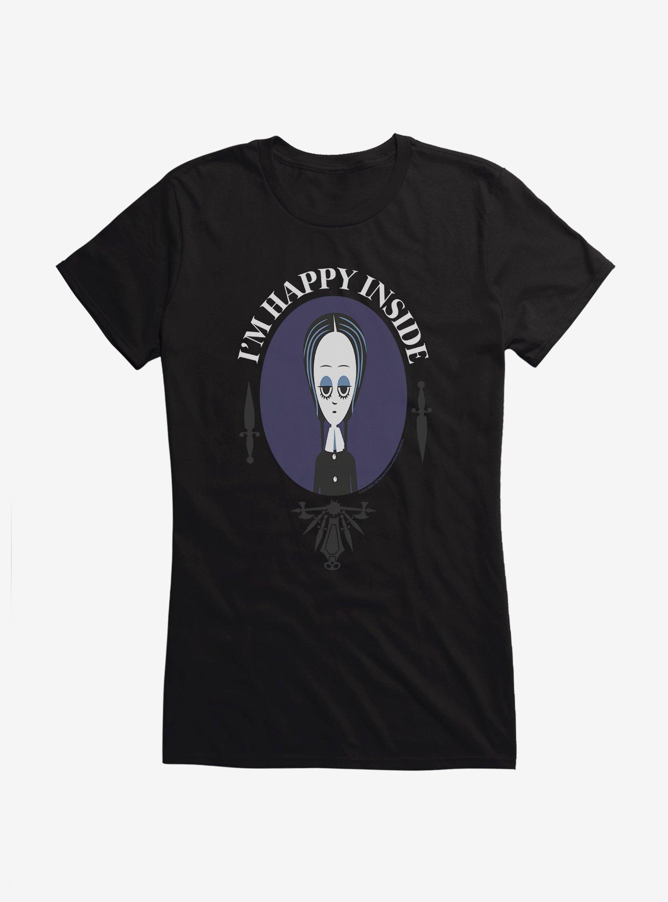 Addams Family Movie I'm Happy Inside Girls T-Shirt, BLACK, hi-res