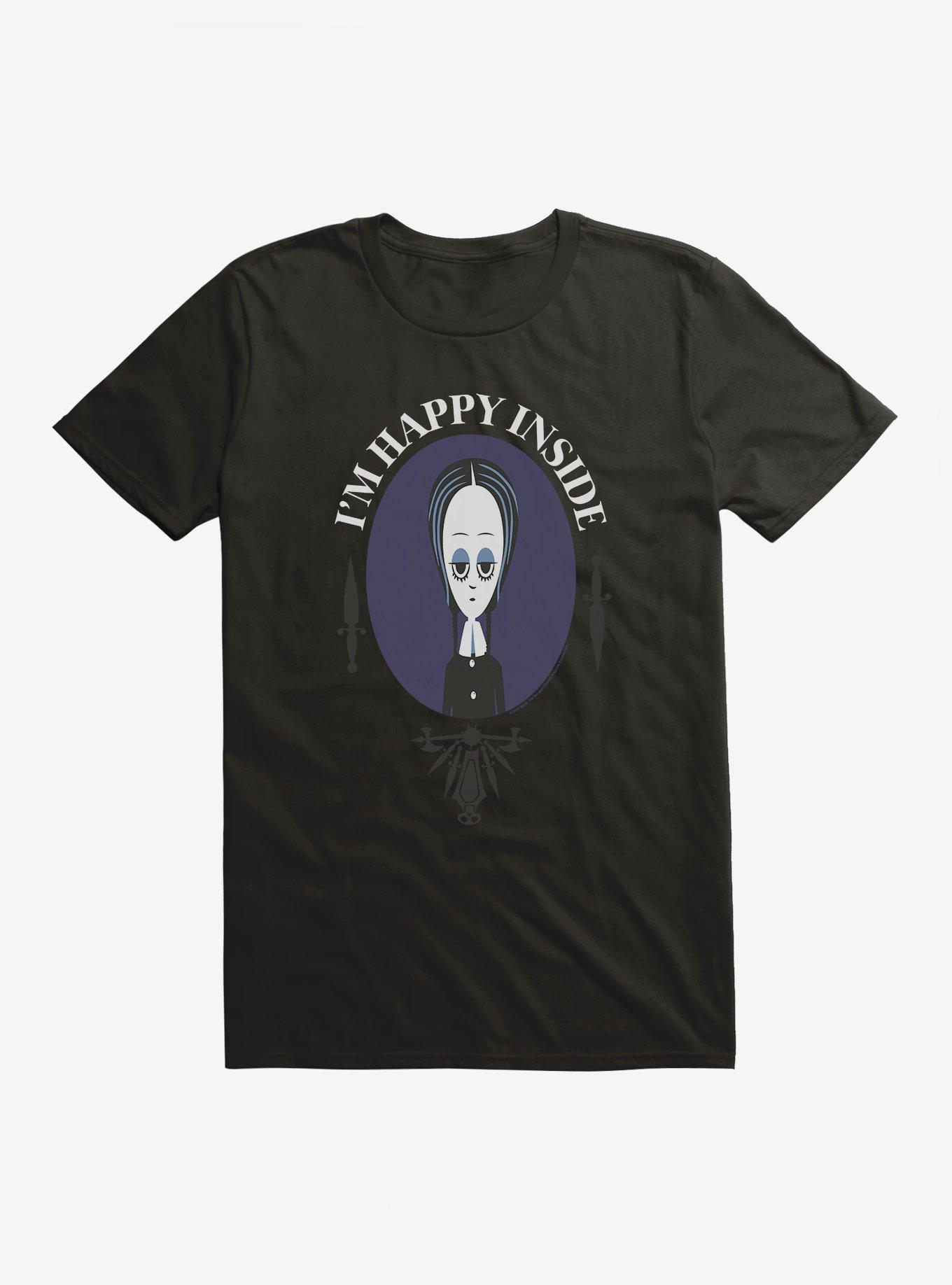 Addams Family Movie I'm Happy Inside T-Shirt, BLACK, hi-res