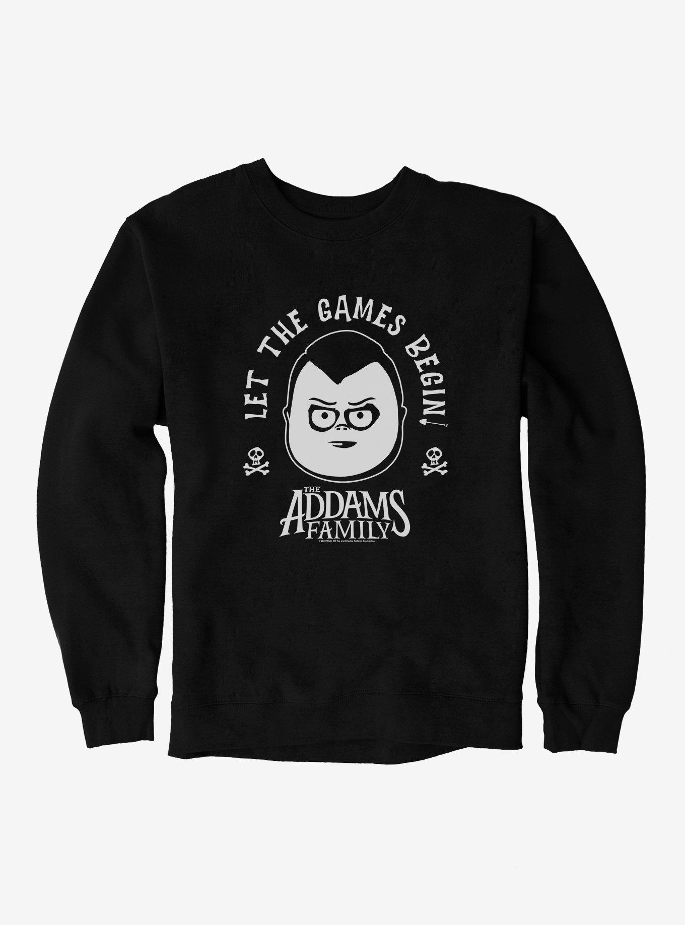 The Addams Family Let The Games Begin Sweatshirt, BLACK, hi-res