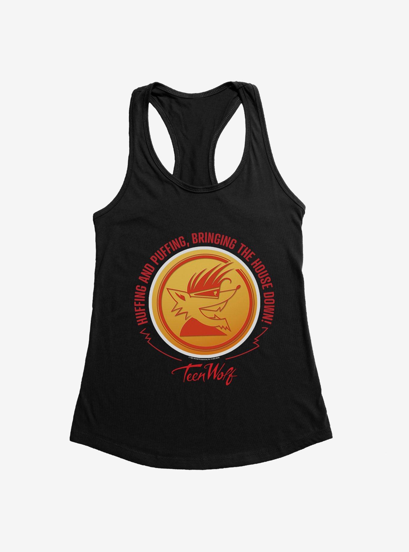 Teen Wolf Huffing and Puffing Womens Tank Top, BLACK, hi-res