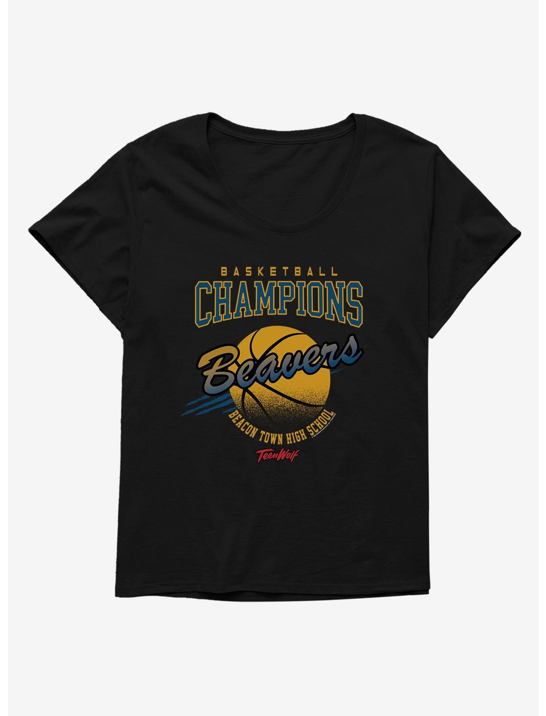 Teen Wolf Basketball Champions Womens T-Shirt Plus Size, BLACK, hi-res