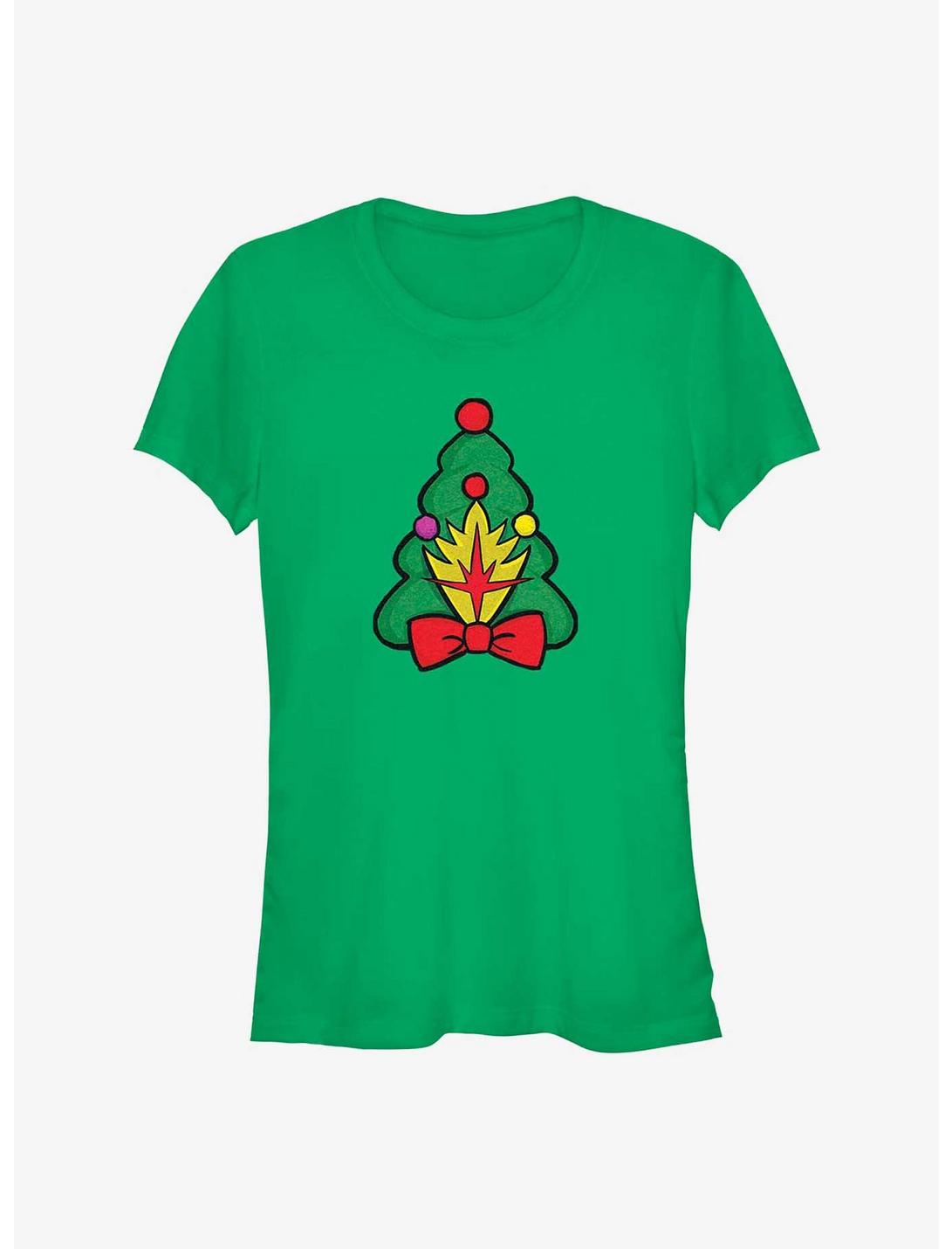 Marvel Guardians of the Galaxy Holiday Special Christmas Tree Badge Girls T-Shirt, KELLY, hi-res