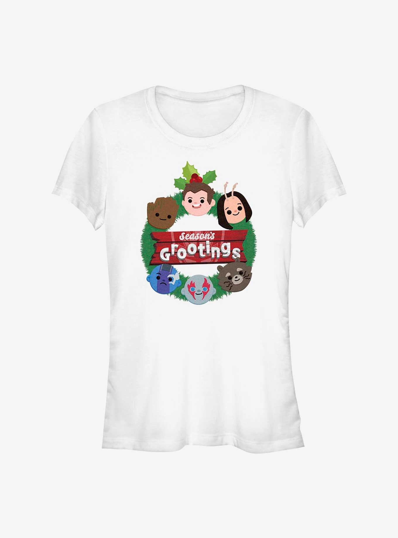 Marvel Guardians of the Galaxy Holiday Special Seasons Grootings Girls T-Shirt, WHITE, hi-res